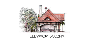 Projekty domw jednorodzinnych: Projekt domu jednorodzinnego na Mazurach. Elewacja boczna